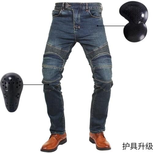 OLD cowclassic Europe and the United States motorcycle racing casual straight jeans anti-fall knee pads off-road tro