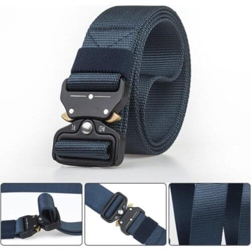 125cm Tactical Camping Belt Alloy Quick Release Buckle Men Women Military Belt Survival Real Nylon Outdoor Sport Accessories