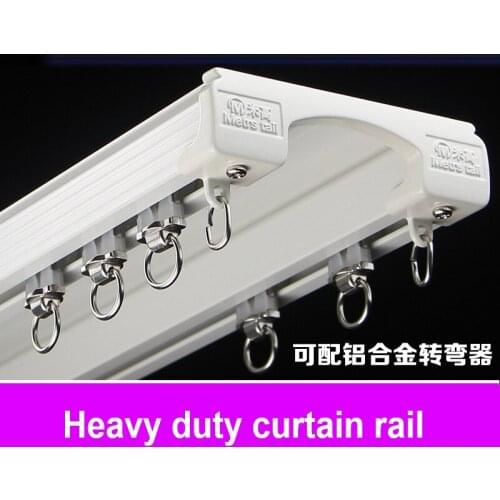 Luxurious Heavy Conjoined Rails Design Straight Curtain Tracks Wall Mount or Ceiling Installation Nano Silence Track for Home