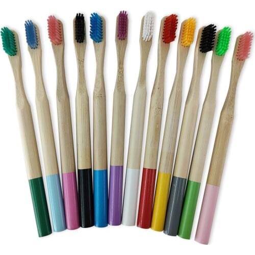 Hot Bamboo toothbrush, wooden toothbrush eco-friendly ecological toothbrush, 12 multicolor tooth brush travel