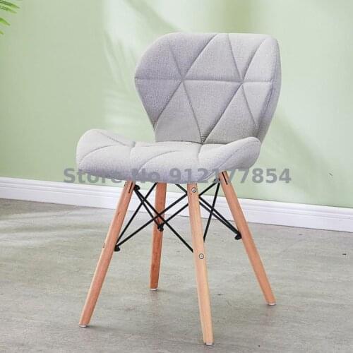 Nordic solid wood dining chair home computer chair simple modern butterfly chair makeup chair backrest stool fabric desk chair