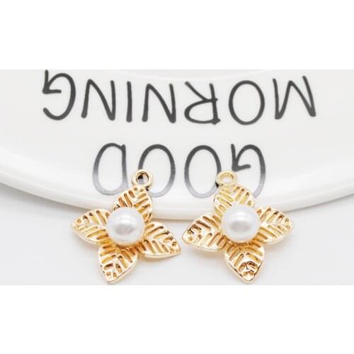 10pcs/pack 23.5*27mm Gold Color Flowers Charms Connector Fit Necklace Bracelet DIY Fashion Jewelry Accessory