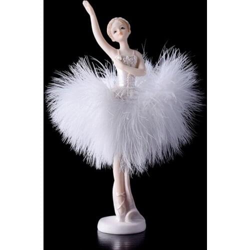 Modern Color Ballet Girl Figurine Resin Model Childrens Room Decoration Cute Cartoon Character Sculpture Crafts Home Decoration