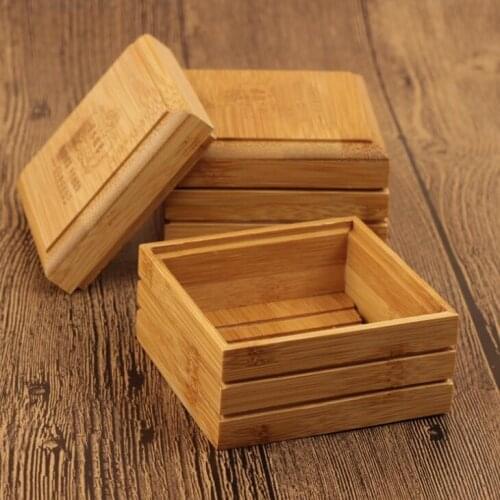 Home Bathroom Supplies Natural Bamboo Soap Dish Bamboo Soap Tray Holder Storage Container For Bath LX1188