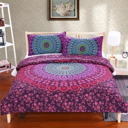 Bohemian Bedding Set Mandala Duvet Cover Set Posture Million Romantic Soft Bedclothes Twill Boho Plant flowers bed set AUK