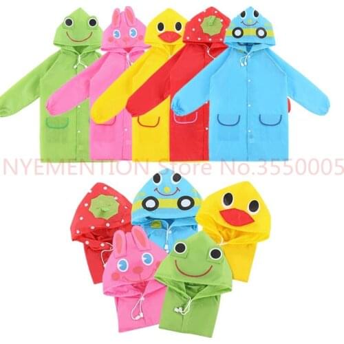 Cartoon Animal Style Waterproof Kids Raincoat For Children Rain Coat Rainwear/Rainsuit Student Poncho 100pcs