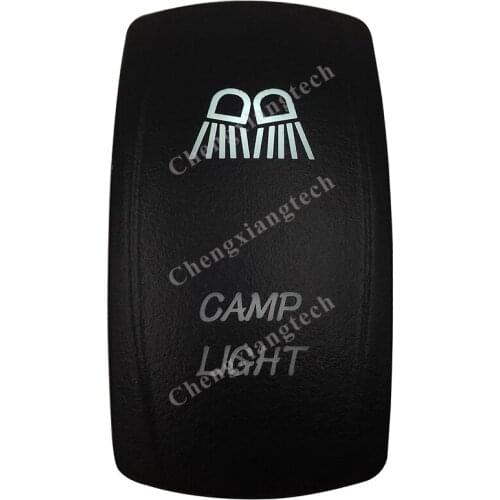 Marine Grade Waterproof IP66 CAMP LIGHT Rocker Switch White Led lamp 3 Pin ON/OFF SPST DC12V 24V