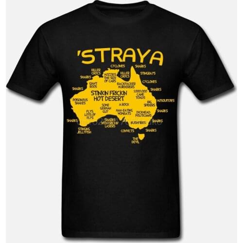Straya Funny Australian Map Australia Day Aussie Pride Tourist Gift New T-Shirt
