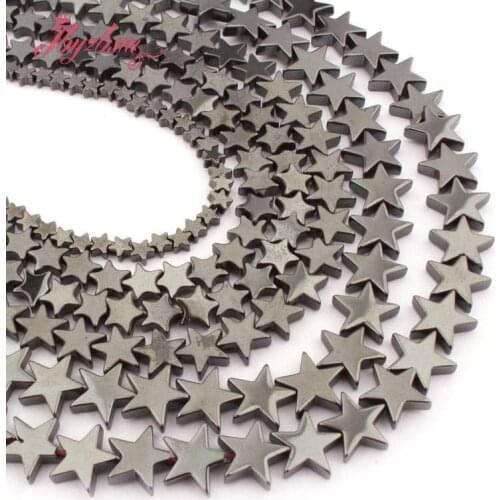 Stars Hematite Beads Smooth Black Hematite Natural Stone Spacer Beads For DIY Accessories Necklace Bracelets Jewelry Making 15"