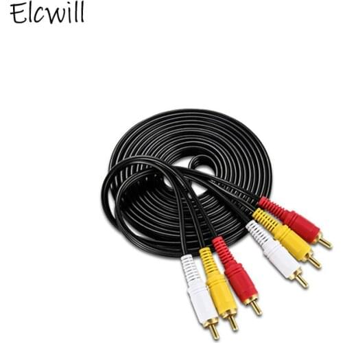 1.5M 3RCA Male To 3 RCA Male Composite Audio Video AV Cable Plug RCA Cord Wire for DVD TV Wholesale