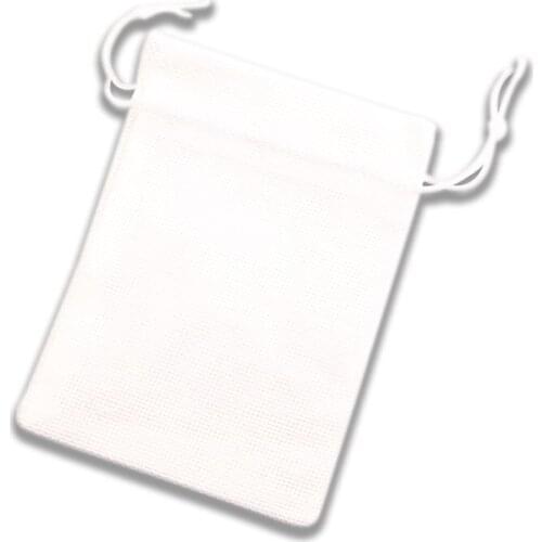 10Pcs White Cotton Linen Drawstring Package Bags Jewelry Candy Christmas Wedding Decoration Gifts Packaging Bags & Pouch