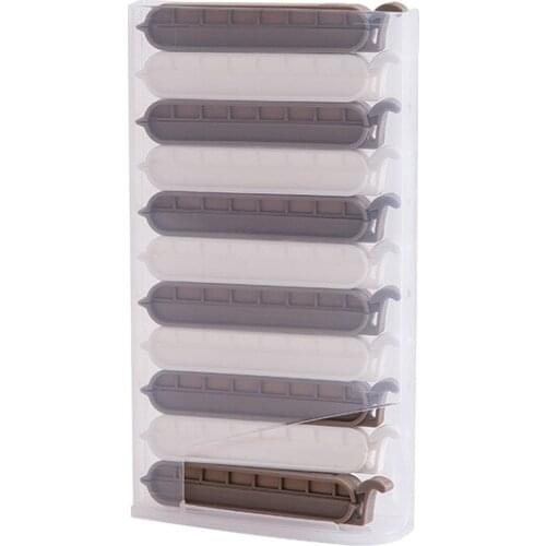 10pcs/set Wall-mounted Food Sealing Clip Sealing Clip Household Food Clip Snack Bag Food Preservation Clip Kitchen Storage Tools