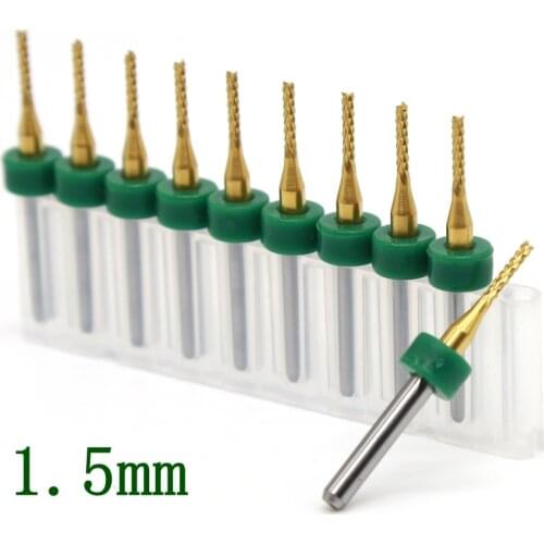 1.5mm PCB End Milling Cutter Strawberry Carbide Tool CNC Router Wooden Metal Laser Engraving Machine Accessories 10PCS