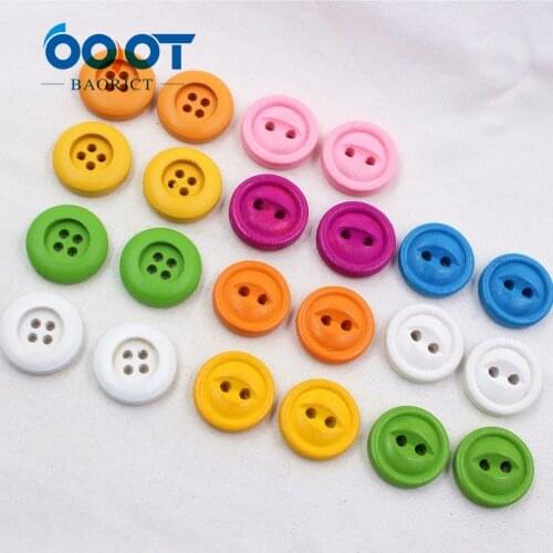 16123015 ,10PCs 2 Holes 15mm Candy color Wooden Buttons Sewing For Sweater Overcoat Clothing Craft And Scrapbooking ,accessories