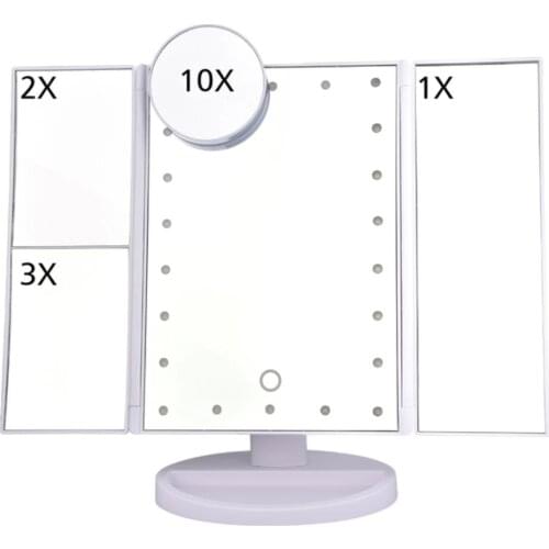 180 Degree Rotation Foldable Touch Switch Makeup Led Mirror with LED Light