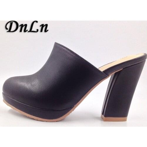 2020 Summer Women Sandals Slip-On Ladies Mules High Pumps Zapatos Mujer Tacon 3#21/10E50