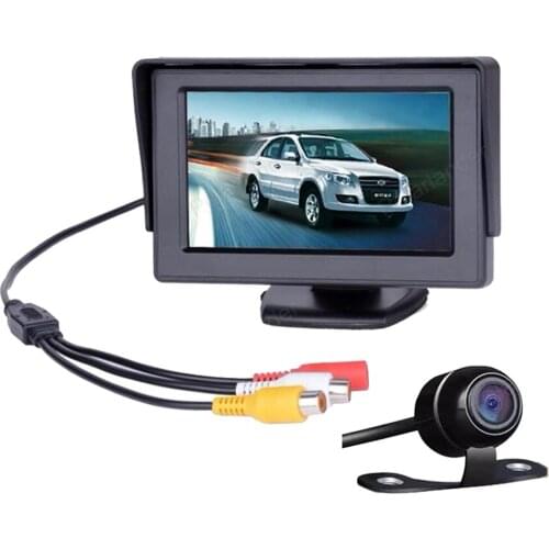 4.3 Inch Car Rearview Monitor with Waterproof Car rear view camera 2ch video input Auto Parking System display 480*234