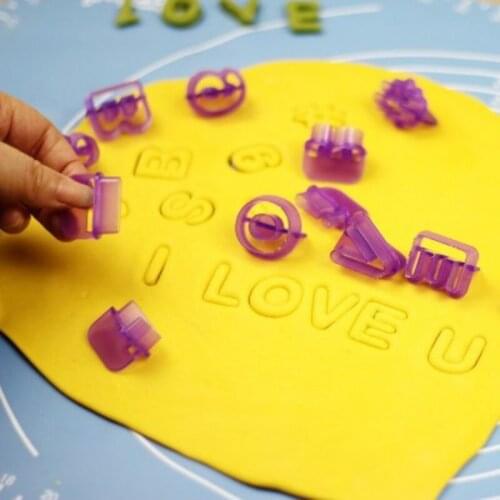 40Pcs Alphabet Number Character Letter Cookie Cutter Fondant Cake Biscuit Baking Mould DIY Decorating Tools with Handle