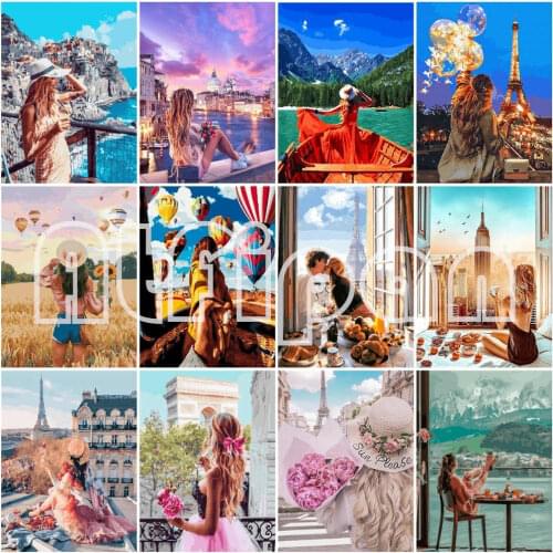 Full Drill 5D Diamond Painting Art City Landscape Abstract Couple Girl Boy Diamond Embroidery Mosaic Cross Stitch DIY Home Decor