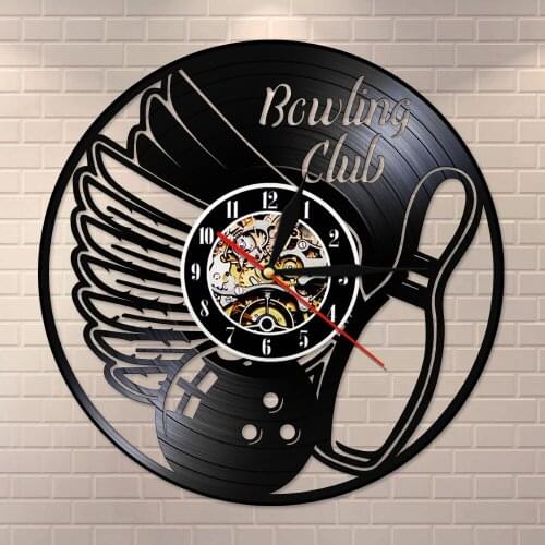 Silent Non Ticking Clock Kitchen Living Room Bedroom Home Decorative Wall Watch Sport Bowling Vintage Vinyl Record Wall Clock