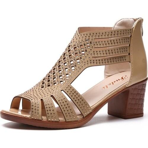 Sandals Spring Summer Ladies Women Wedge Sandals Fashion Fish Mouth Hollow Roma Shoes Lady Shoes Platform Black Crystal Shoes