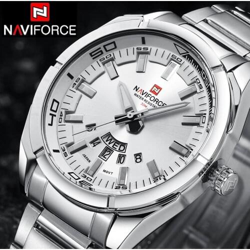 NAVIFORCE 9038 Luxury Brand Men Sport Watches Mens Quartz Clock Man Stainless Steel Army Military Wrist Watch Relogio Masculino
