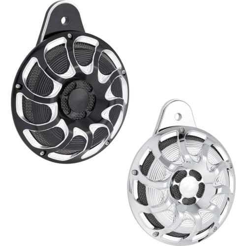 Motorcycle Black Horn Cover Horns Assembly For Harley Big Twin Touring Street Glide 1991-upSportster XL 2007-up