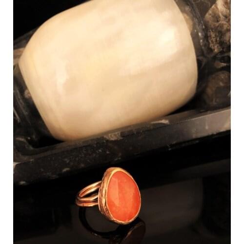 Dr Stone Natural Stone Women 'S Cat 'S Eye Stone Rose Gold Plated Ring KR 372884735