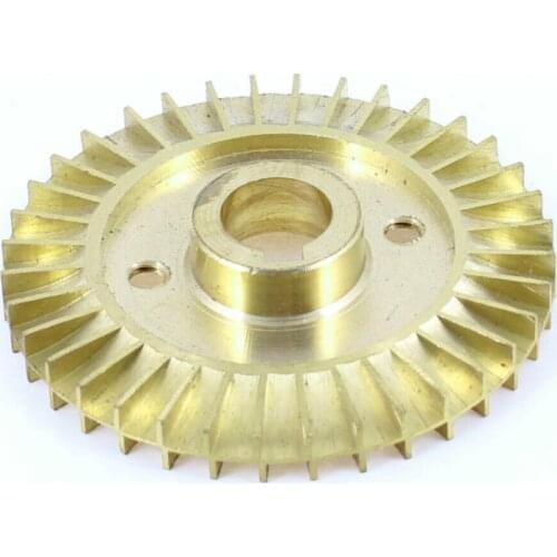 Water Pump Part Dual Two Side 60mm Dia. Gold Tone Brass Impeller