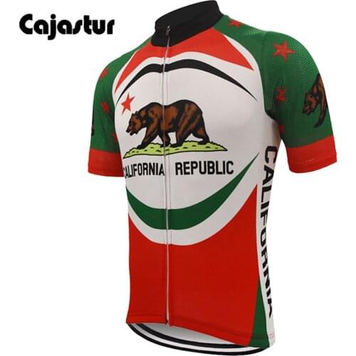 California cycling jersey men Breathable short sleeve bike wear jersey cycling clothing outdoor Bicycle clothes cajastur