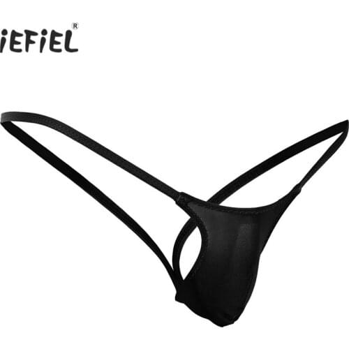 IEFiEL Sissy Mens Thongs and G strings Underwear Sexy Lingerie Men Briefs Low Rise Sexy Panties Jockstrap Exotic Invisible Tanga