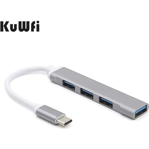 KuWFi USB C Hub Type C to 4 Port USB Multi Splitter Adapter OTG For Xiaomi Lenovo Macbook Pro Air PC Computer Notebook
