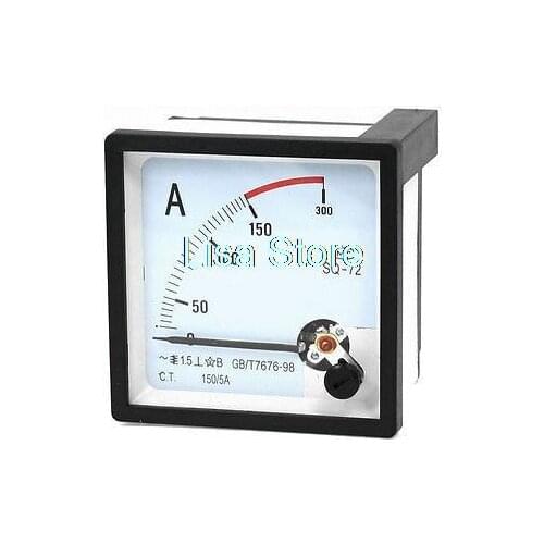 Class 1.5 AC 0-150A Screw Mounted Square Amperemeter Panel Meter Gauge