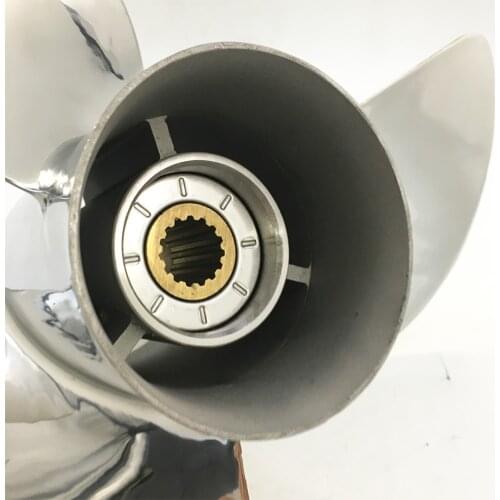 Boat Propeller 13 1/2x14 for Yamaha 60HP-115HP 3 Blades Stainless Steel Prop SS 15 Tooth RH OEM NO: 688-45932-60-98 13.5x14