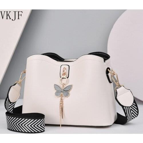 Fashon Womens Bucket Shoulder Bag PU Leather Weave Strap Belt Women Bag Luxury Messenger Bag