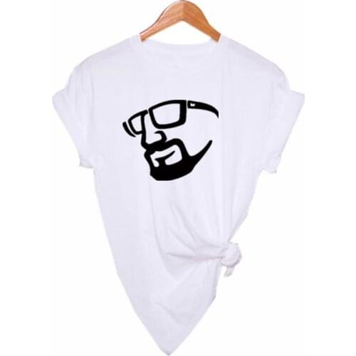 Glasses mens printed T-shirt summer womens short sleeve casual top T-shirt casual womens T-shirt oversized womens clothing
