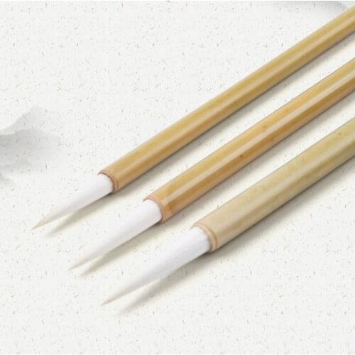 Chinese Brush Pen Set Caligrafia 3pcs Long Woolen Hair Calligraphy Brush Pen Chinese Huzhou Painting Brush Pen Tinta China