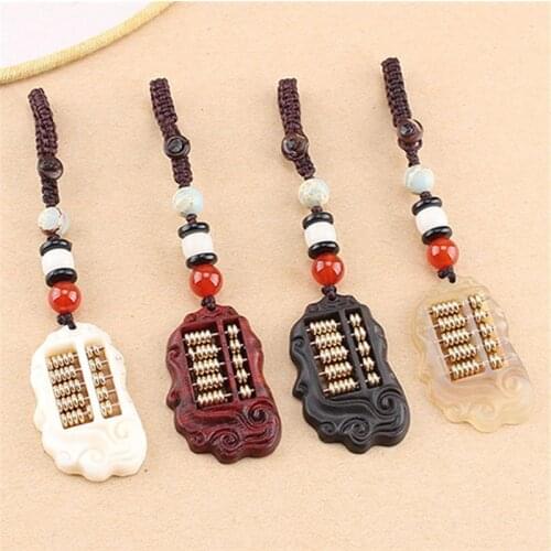 2020 New Mens Sheeps Horn Abacus Shaped Key Chain Key Ring Holder Luck Keychain Gift For Trendy Car Bag Keychain Jewelry