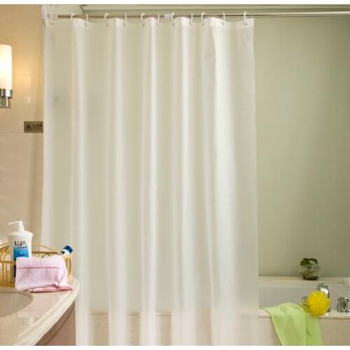 Solid Waterproof PEVA Bathing Shower Curtain Transparent Bathroom Curtains with Hooks Curtains Bathing Bathroom Shower Curtain