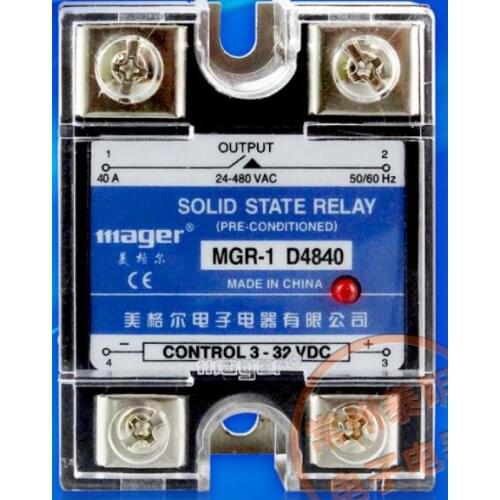 Mager Genuine new original Single-phase solid-state relay SSR MGR-1 D4840 40A DC-AC DC-AC 24-480VAC 3-32VDC