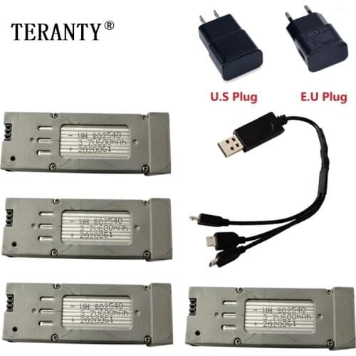 Original 3.7V 600mAH Lipo Battery and ( 3-IN-1 ) Charger Set for E59 RC Quadcopter Spare Parts For RC Drone Replace Components