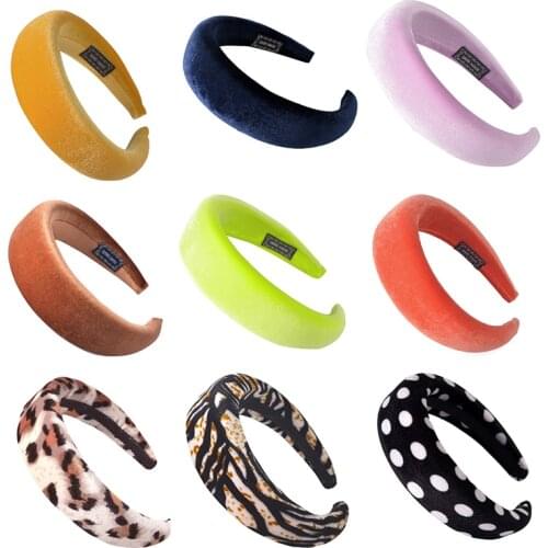 Iridescent Leopard Print Airbag Hairbands for Women Girls Hair Accessories Sponge Hair Band HairBand Sports Makeup Head Bands
