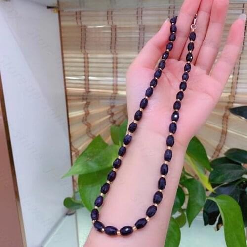 Luxury style natural sapphire necklace 925 silver womens necklace elegant atmosphere style