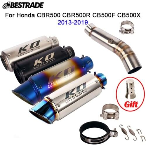 Exhaust System For Honda CBR500R CB500F CB500X 2013-2019 Motorcycle Middle Link Connect Pipe Slip On 51mm Muffler Pipe Escape