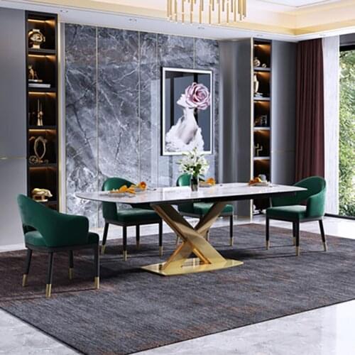 Light luxury retractable dining table modern minimalist household small apartment rotating deformation dining table Nordic rock