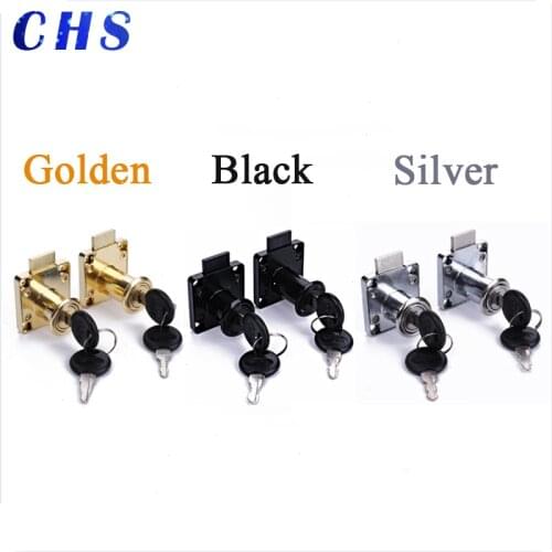 High-grade Desk Drawer Lock 22/32mm Silver Gold Blcak Wardrobe Locks Cabinet Locks Furniture Cam Locks Drilling with Keys