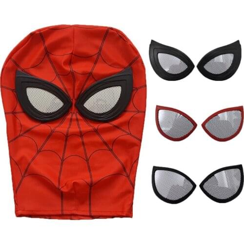 Adult Spider No Way Home Mask Superhero Costume Red Spandex Mask Black Rubber Lenses Spider Cosplay Halloween Party Accessories
