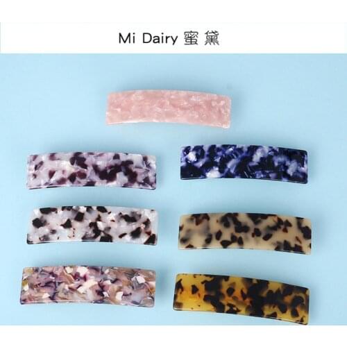 Tortoise Shell Colorful Acetate Acrylic Korea Simple Design Hair Barrettes Clips Accessories Long Thick Hair For Women