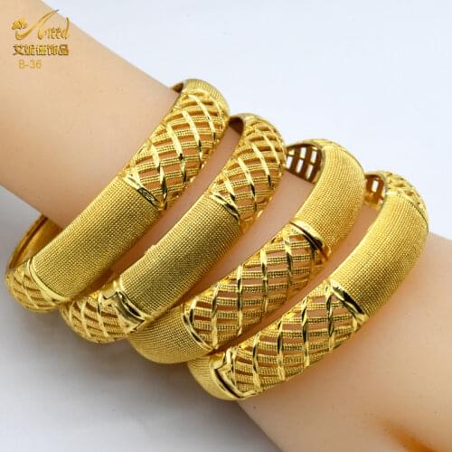 Fashion Lady Luxury Gold Color Jewelry Bangles Indian Ethiopian African For Women Morocco Bracelet Party Wedding Gift Adjustable