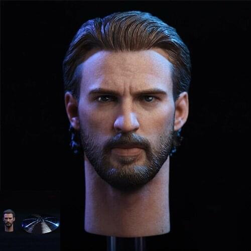 1/6 Chris Evans America Team 6.0 Head Carving With Metal Shield For 12 Inch Action Figure Model